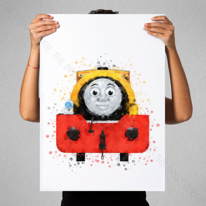 Thomas and Friends 'BILL / BEN' Watercolour Splash Wall Art Print