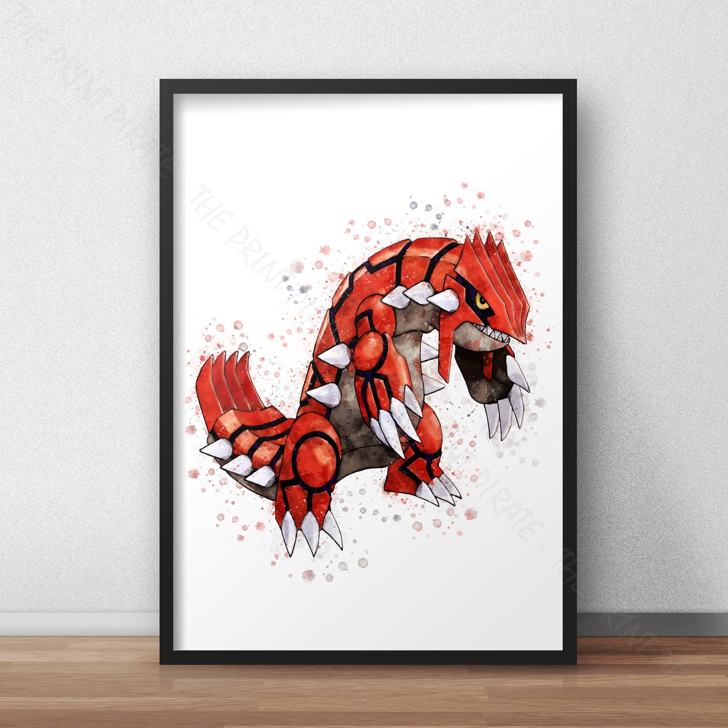 Pokemon 'GROUDON' Watercolour Splash Wall Art Print