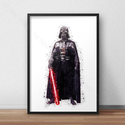 Star Wars 'DARTH VADER' Watercolour Splash Wall Art Print