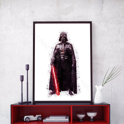 Star Wars 'DARTH VADER' Watercolour Splash Wall Art Print