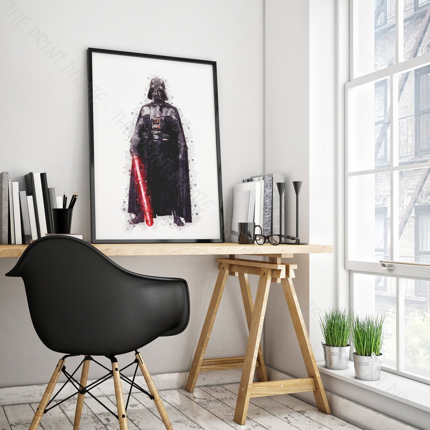 Star Wars 'DARTH VADER' Watercolour Splash Wall Art Print