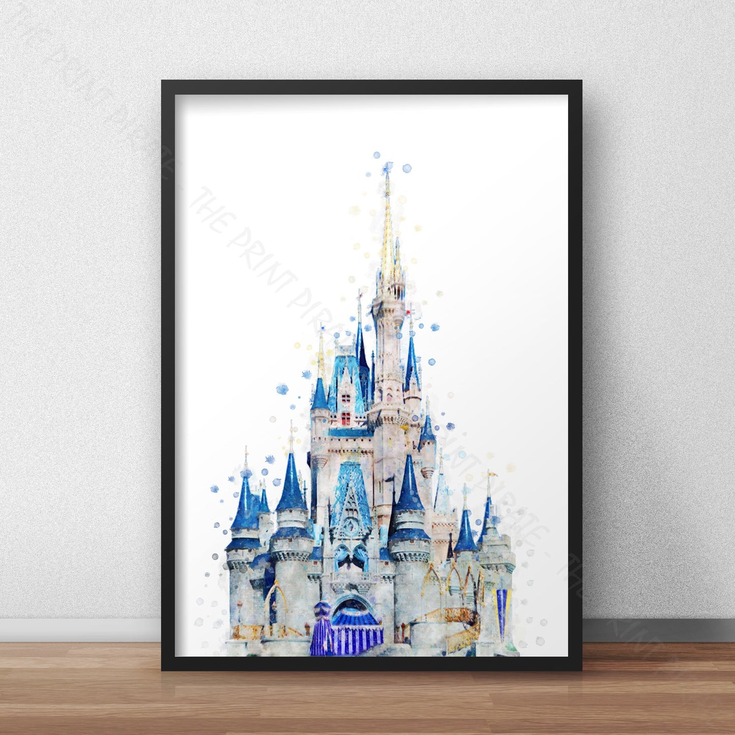 Disney 'MAGIC CASTLE' Watercolour Splash Wall Art Print