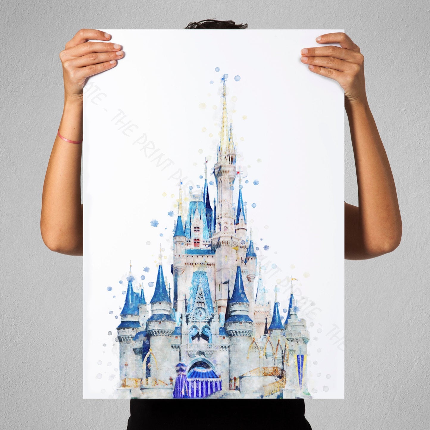 Disney 'MAGIC CASTLE' Watercolour Splash Wall Art Print