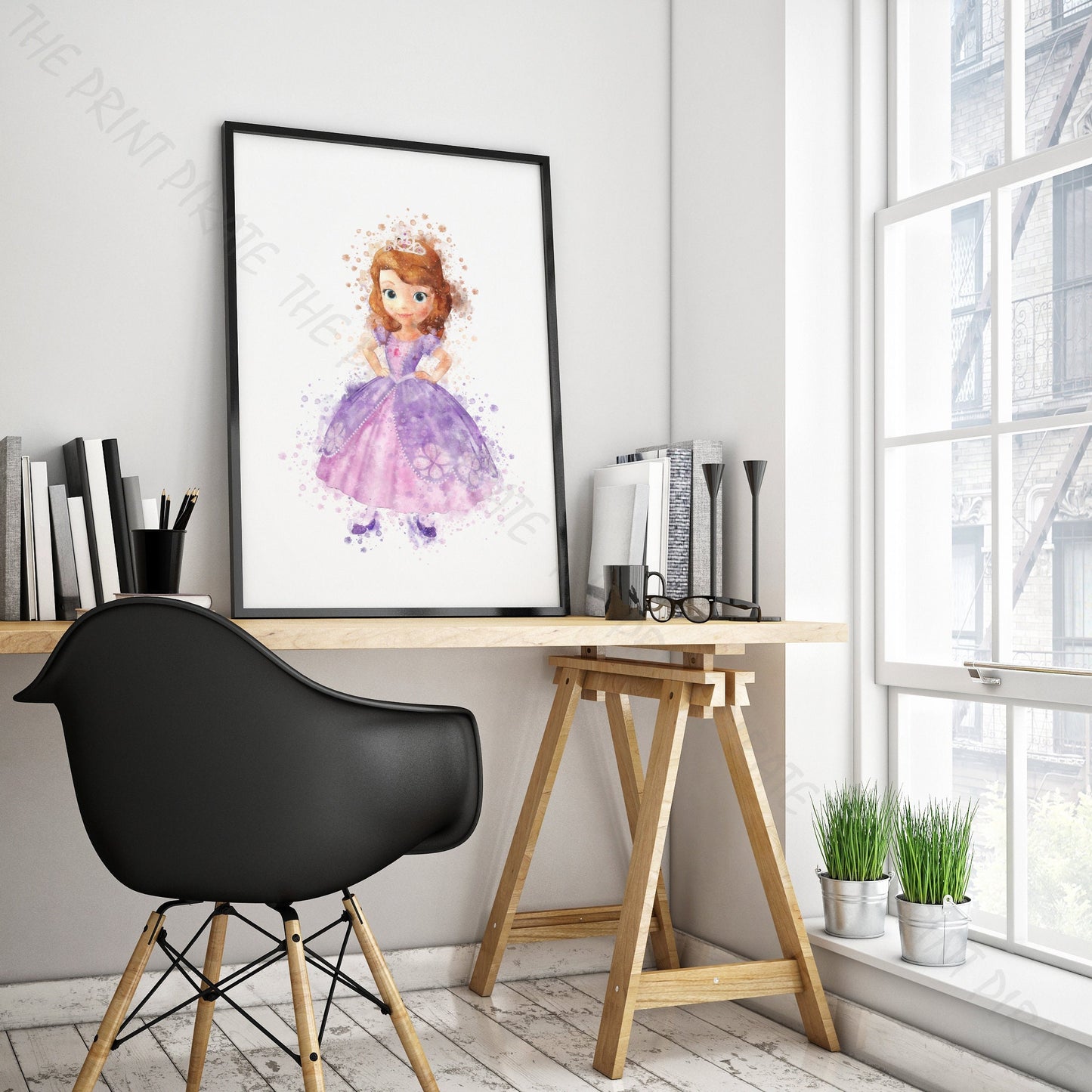 Disney 'SOFIA THE FIRST' Princess Watercolour Splash Wall Art Print