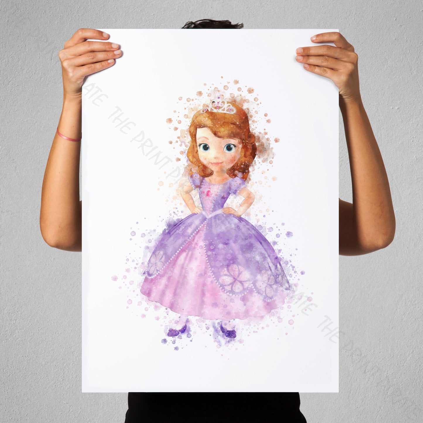 Disney 'SOFIA THE FIRST' Princess Watercolour Splash Wall Art Print