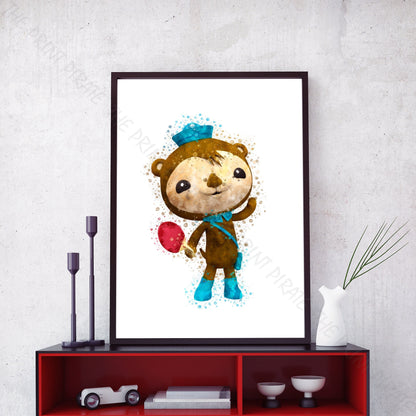 Octonauts 'SHELLINGTON' Watercolour Splash Wall Art Print