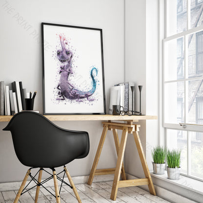 Disney Pixar 'RANDALL' Monsters INC Watercolour Splash Wall Art Print