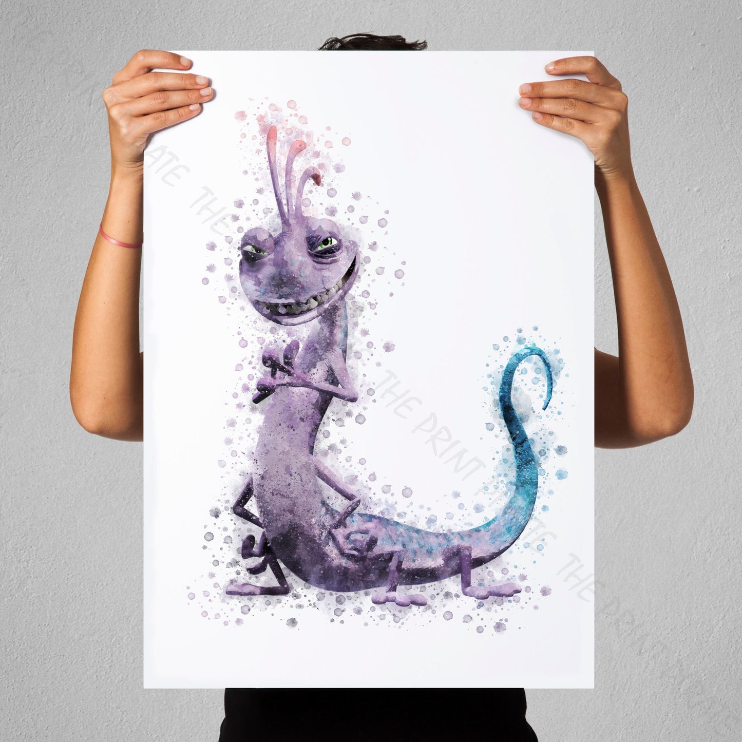 Disney Pixar 'RANDALL' Monsters INC Watercolour Splash Wall Art Print