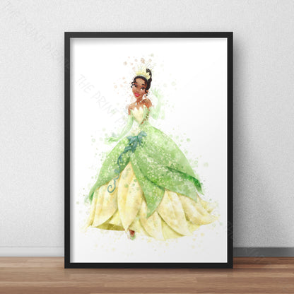 Disney 'TIANA' Princess Watercolour Splash Wall Art Print