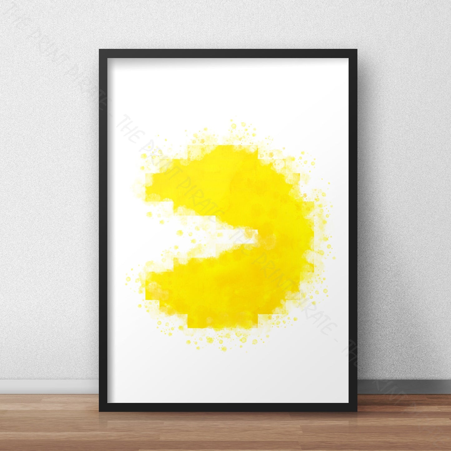 Gaming 'PACMAN' (Left) Watercolour Splash Wall Art Print