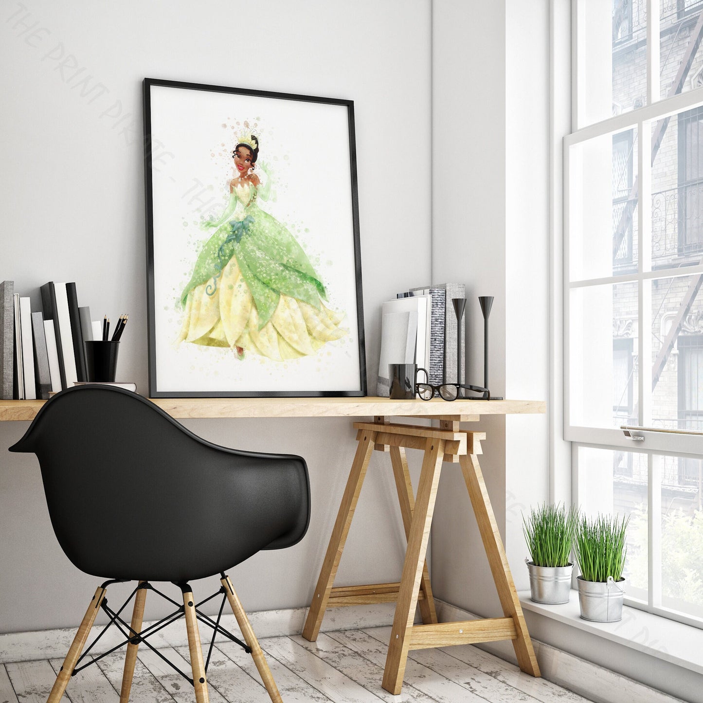 Disney 'TIANA' Princess Watercolour Splash Wall Art Print