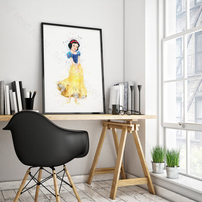 Disney 'SNOW WHITE' Princess Watercolour Splash Wall Art Print