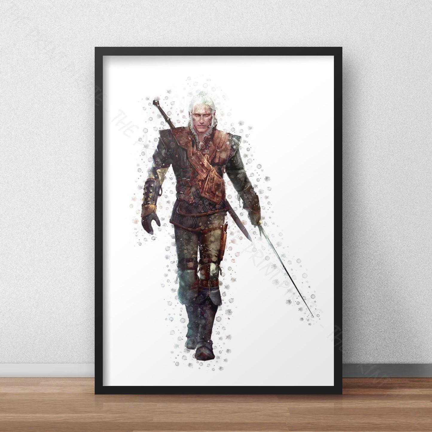 Gaming 'THE WITCHER - GERALT' Watercolour Splash Wall Art Print