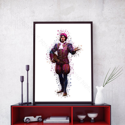 Gaming 'THE WITCHER - DANDILION' Watercolour Splash Wall Art Print