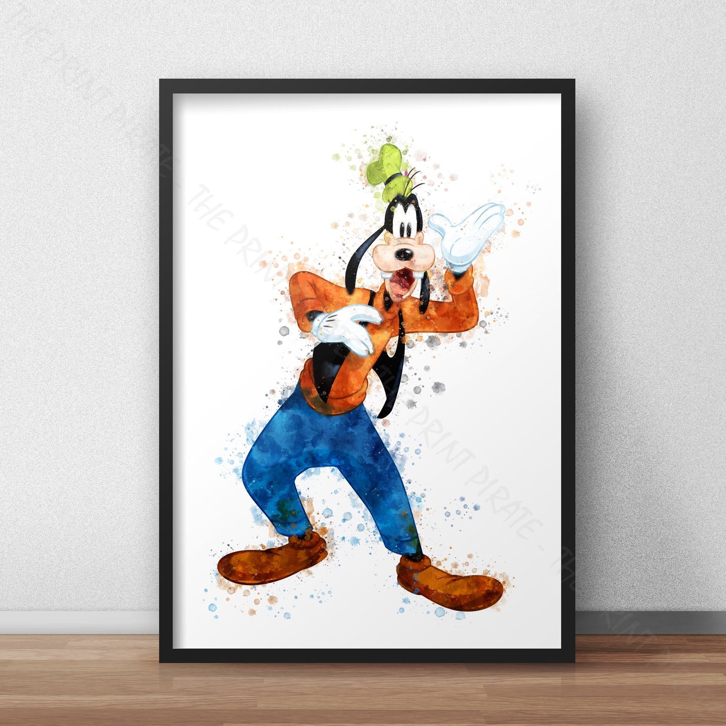 Disney 'GOOFY' Character Watercolour Splash Wall Art Print