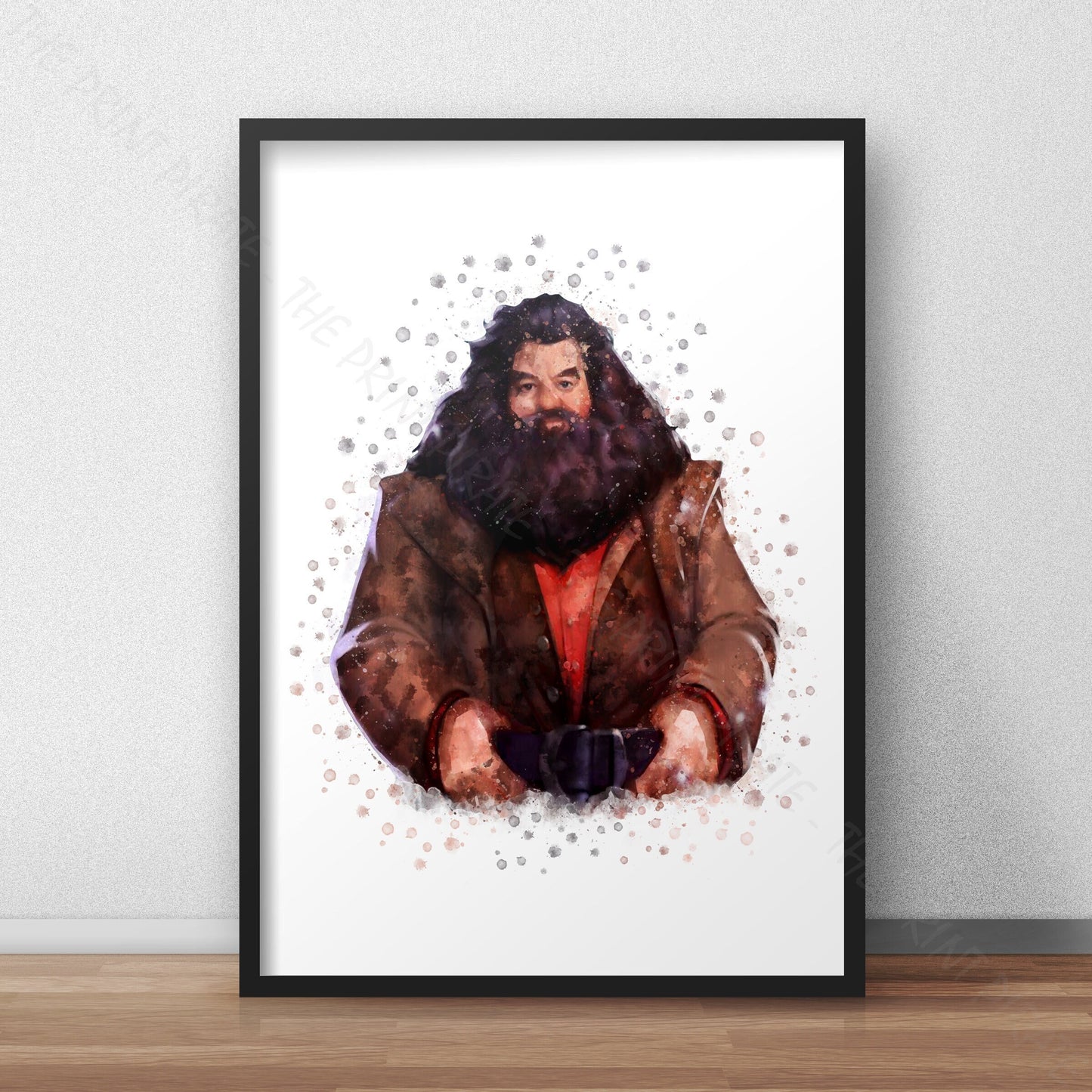 Wizarding World 'RUBEUS HAGRID' Hogwarts Harry Potter / Fantastic Beasts Watercolour Splash Wall Art Print