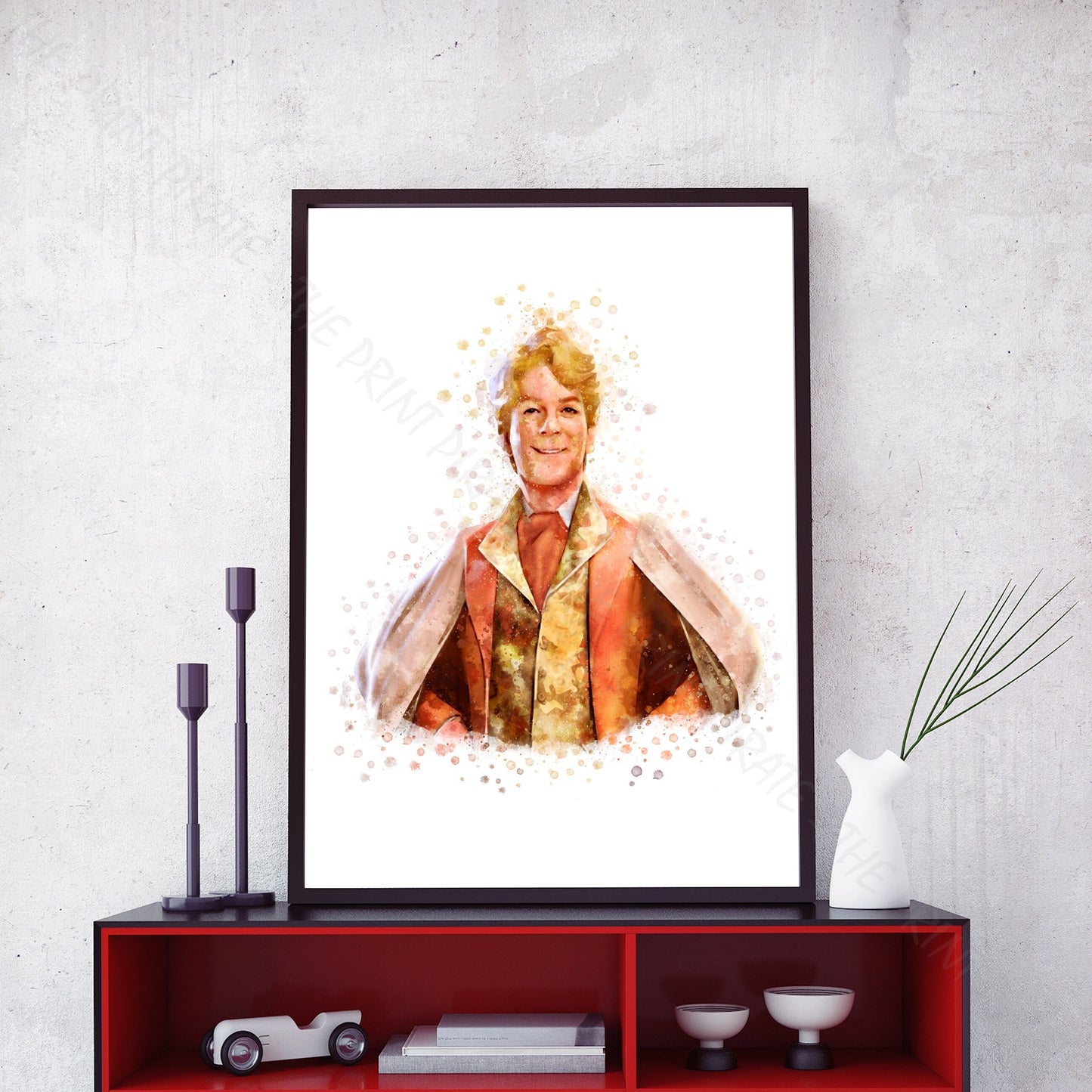 Wizarding World 'GILDEROY LOCKHEART' Hogwarts Harry Potter / Fantastic Beasts Watercolour Splash Wall Art Print