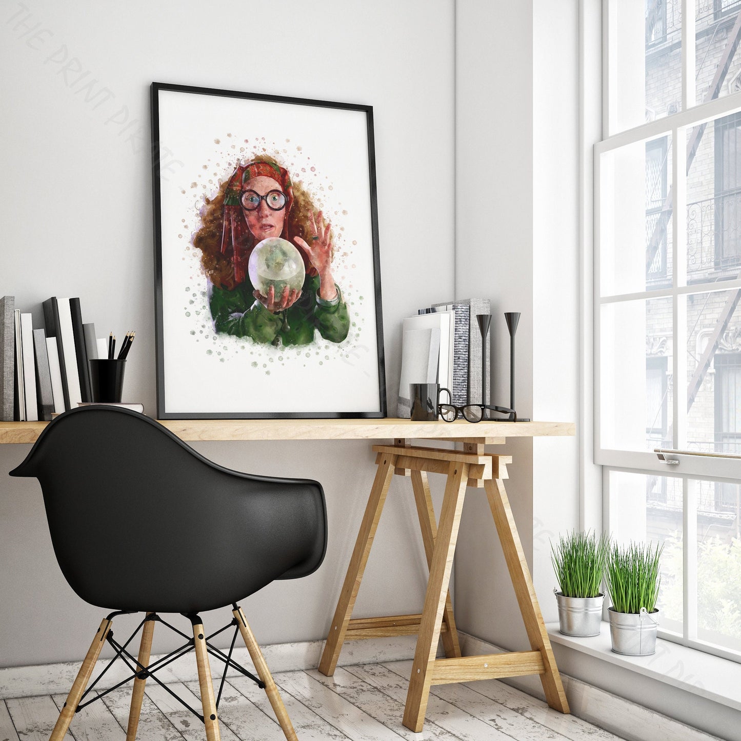 Wizarding World 'PROFESSOR TRELAWNEY' Hogwarts Harry Potter / Fantastic Beasts Watercolour Splash Wall Art Print