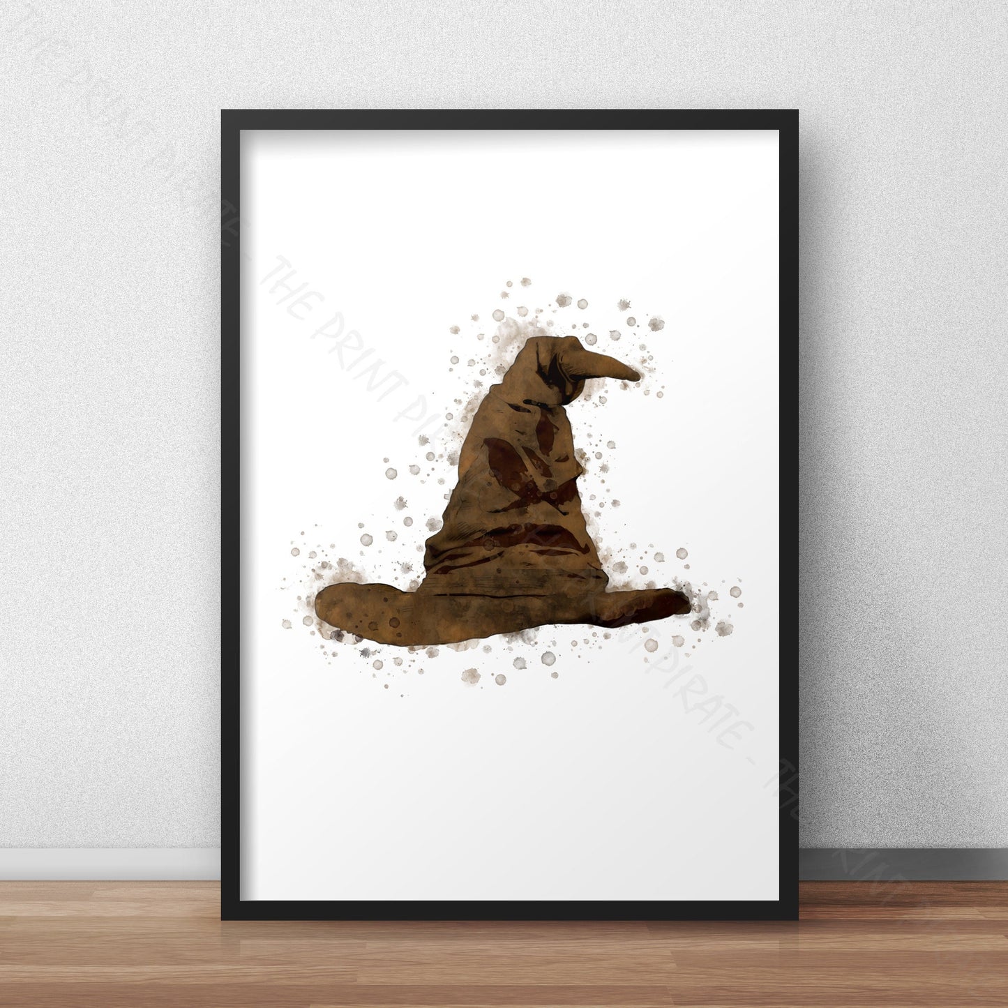 Wizarding World 'SORTING HAT' Hogwarts Harry Potter / Fantastic Beasts Watercolour Splash Wall Art Print