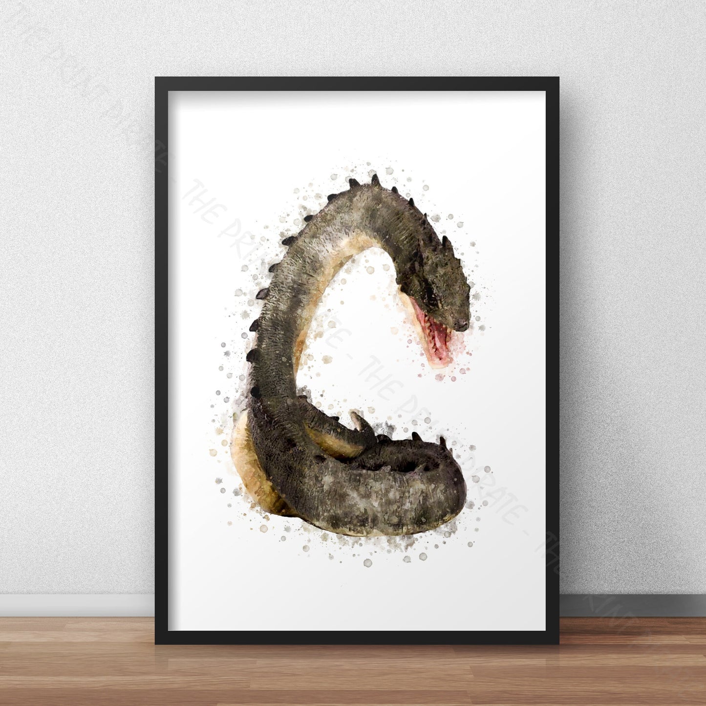 Wizarding World 'BASILISK' Hogwarts Harry Potter / Fantastic Beasts Watercolour Splash Wall Art Print