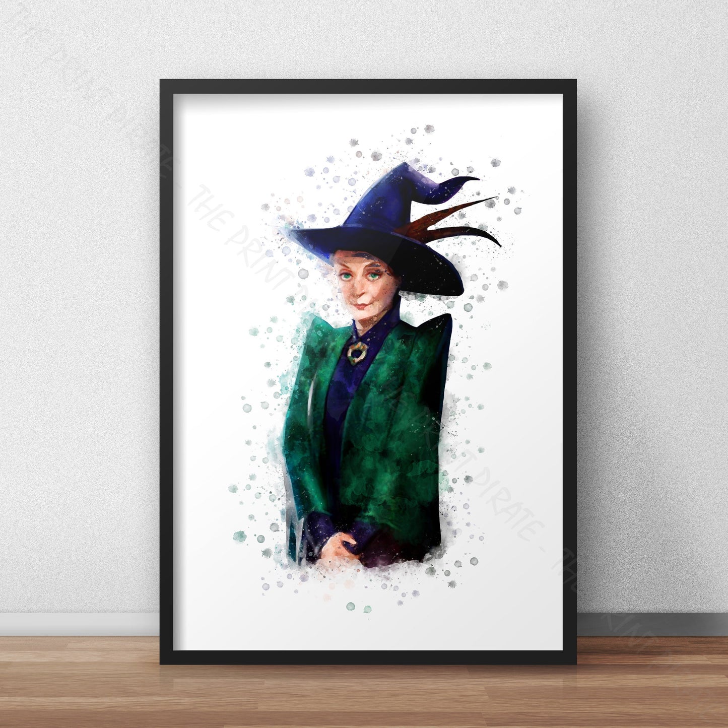 Wizarding World 'PROFESSOR McGONAGALL' Hogwarts Harry Potter / Fantastic Beasts Watercolour Splash Wall Art Print