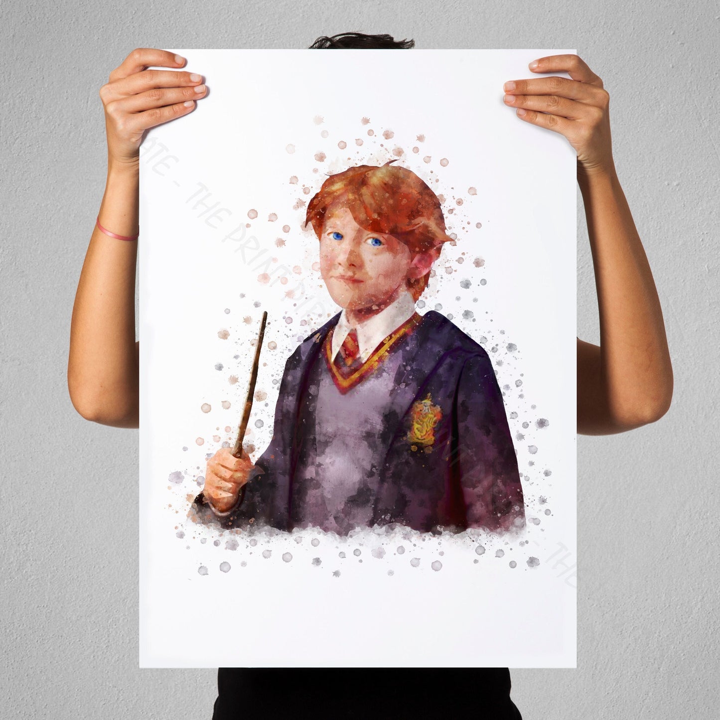 Wizarding World 'RONALD WEASLEY' Hogwarts Harry Potter / Fantastic Beasts Watercolour Splash Wall Art Print