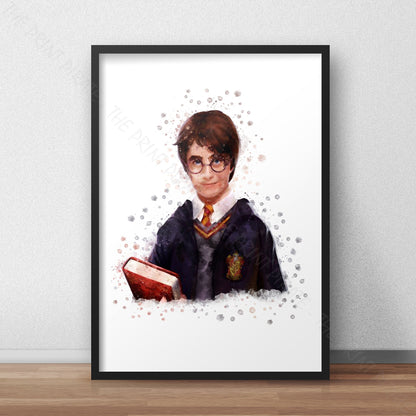 Wizarding World 'HARRY POTTER' Hogwarts Harry Potter / Fantastic Beasts Watercolour Splash Wall Art Print