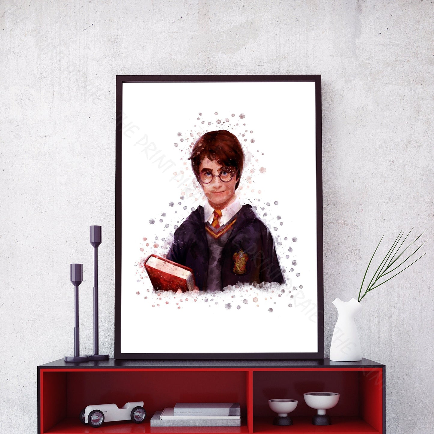 Wizarding World 'HARRY POTTER' Hogwarts Harry Potter / Fantastic Beasts Watercolour Splash Wall Art Print