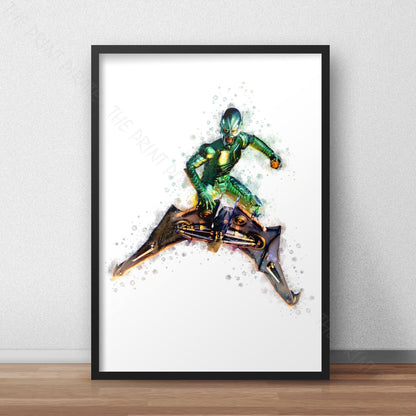 SuperVillain 'GREEN GOBLIN' Marvel Watercolour Splash Wall Art Print