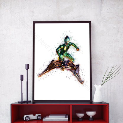 SuperVillain 'GREEN GOBLIN' Marvel Watercolour Splash Wall Art Print