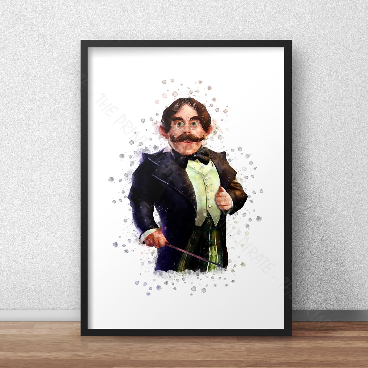 Wizarding World 'PROFESSOR FLITWICK' Hogwarts Harry Potter / Fantastic Beasts Watercolour Splash Wall Art Print