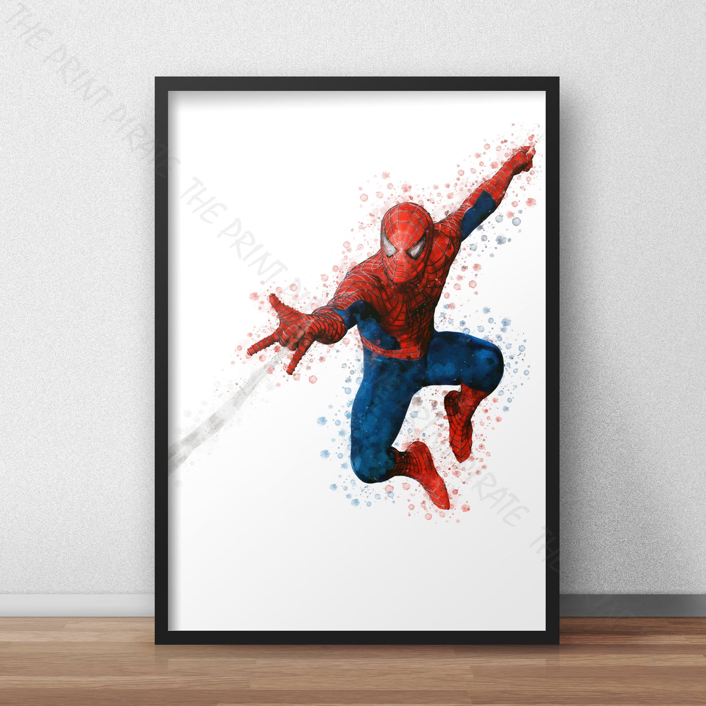 Superhero 'SPIDERMAN' Shooting No.3 Marvel Watercolour Splash Wall Art Print