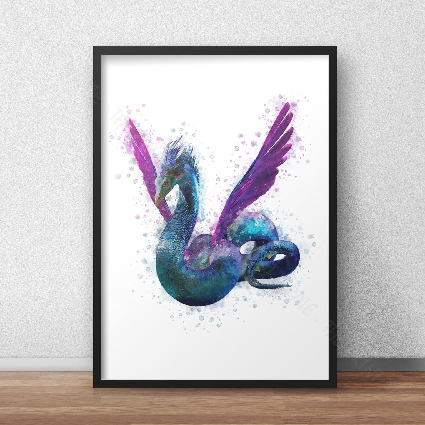 Wizarding World 'OCCAMY' Hogwarts Harry Potter / Fantastic Beasts Watercolour Splash Wall Art Print