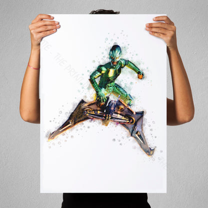 SuperVillain 'GREEN GOBLIN' Marvel Watercolour Splash Wall Art Print