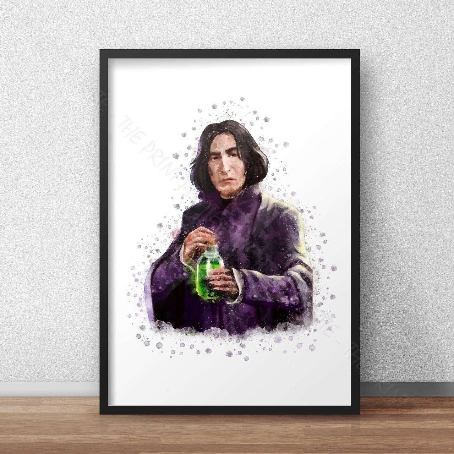 Wizarding World 'PROFESSOR SNAPE' Hogwarts Harry Potter / Fantastic Beasts Watercolour Splash Wall Art Print