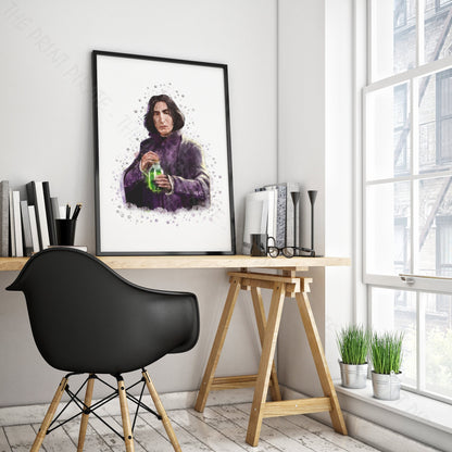 Wizarding World 'PROFESSOR SNAPE' Hogwarts Harry Potter / Fantastic Beasts Watercolour Splash Wall Art Print