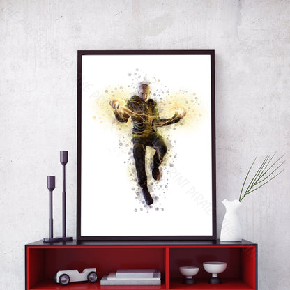 SuperVillain 'ELECTRO' Marvel Watercolour Splash Wall Art Print