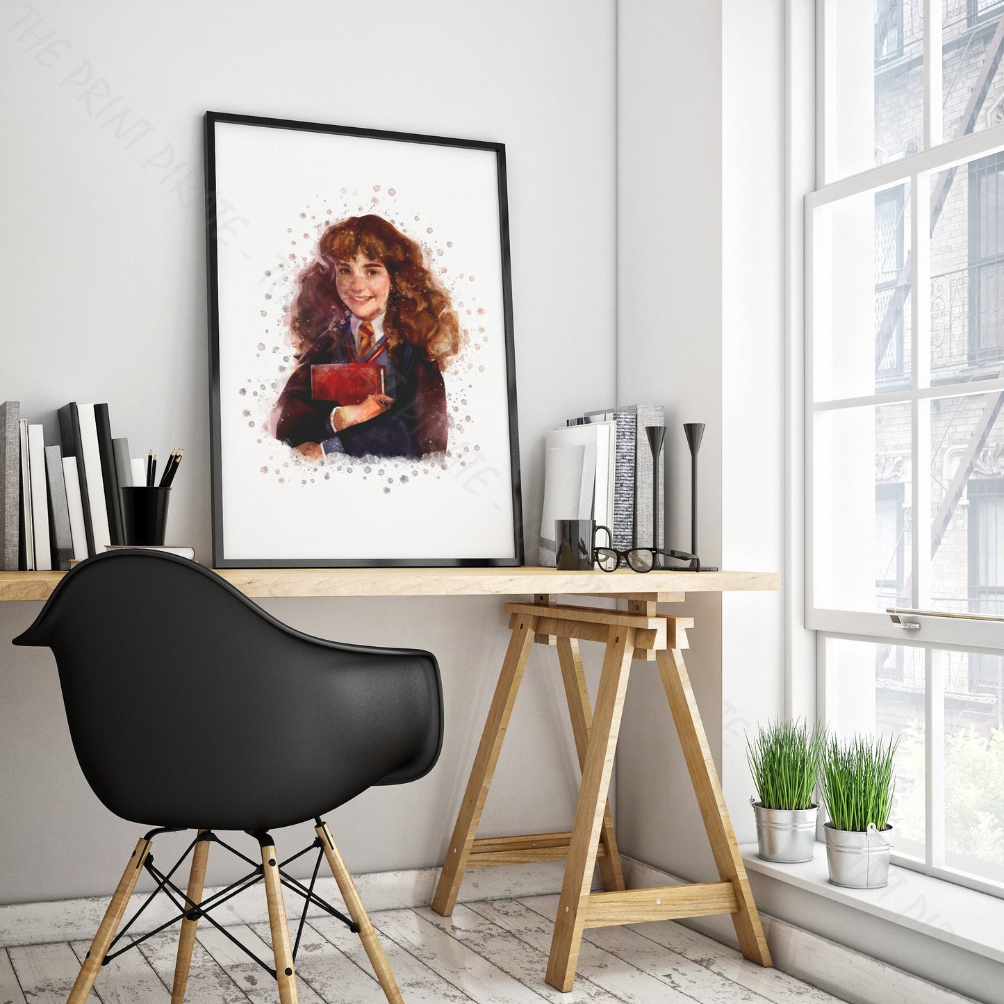 Wizarding World 'HERMIONE GRANGER' Hogwarts Harry Potter / Fantastic Beasts Watercolour Splash Wall Art Print