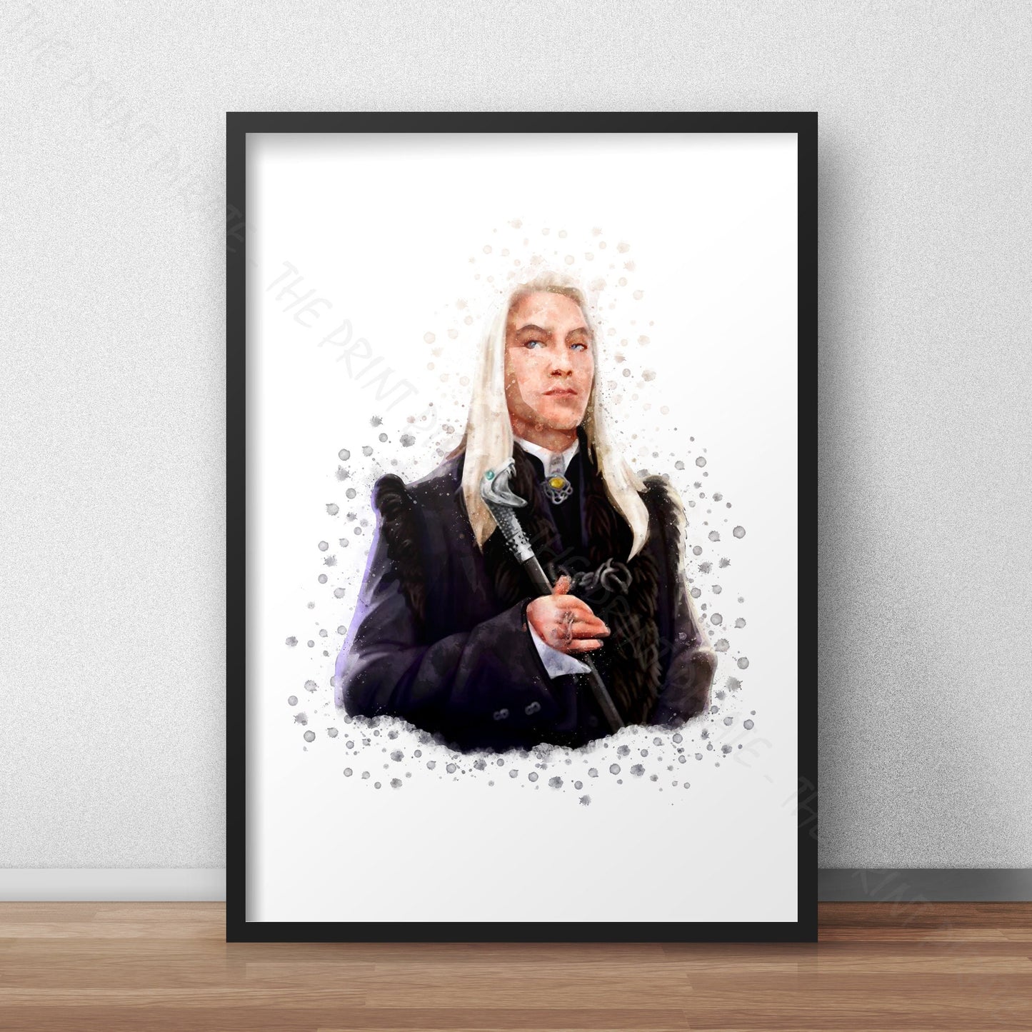 Wizarding World 'LUCIUS MALFOY' Hogwarts Harry Potter / Fantastic Beasts Watercolour Splash Wall Art Print