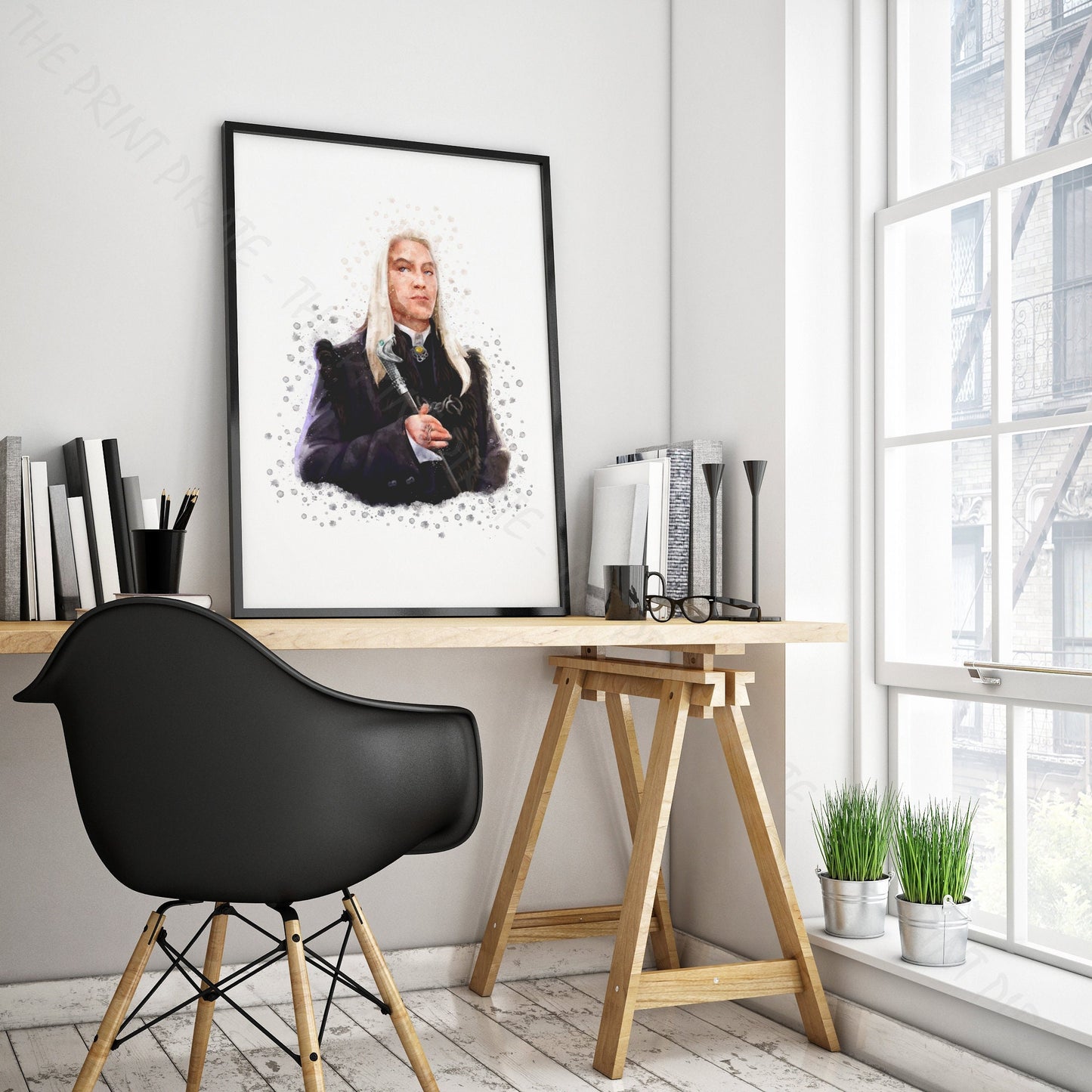 Wizarding World 'LUCIUS MALFOY' Hogwarts Harry Potter / Fantastic Beasts Watercolour Splash Wall Art Print