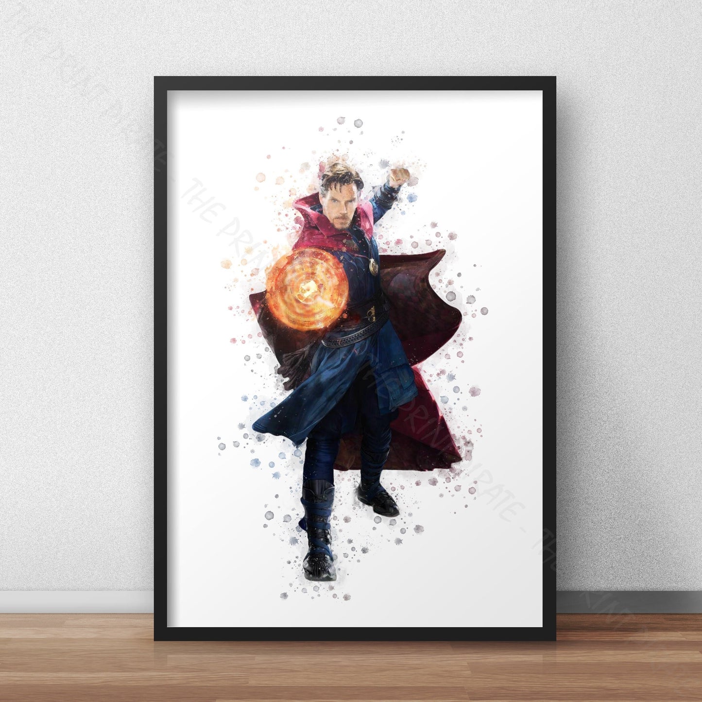 Superhero 'DR STRANGE' Marvel Watercolour Splash Wall Art Print