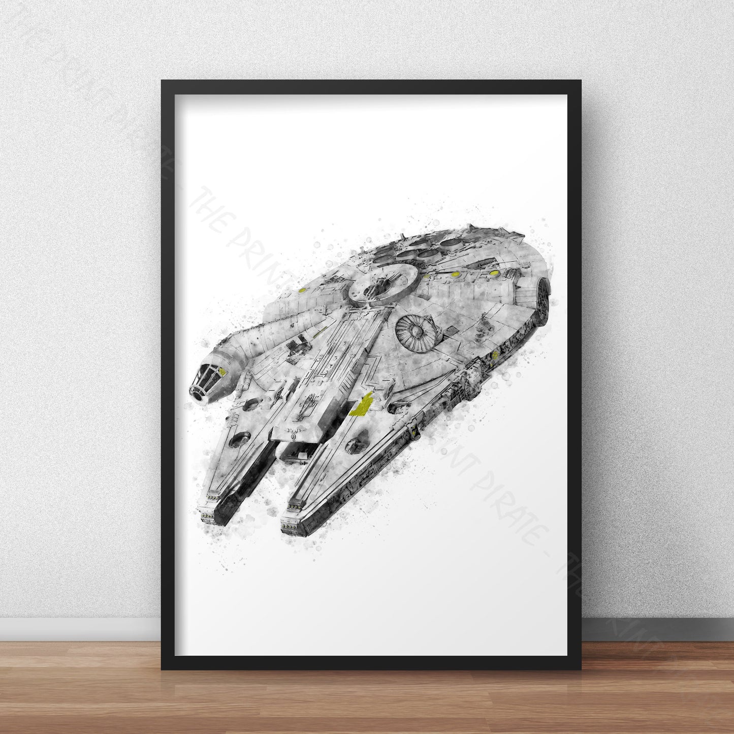 Star Wars 'MILLENNIUM FALCON' Watercolour Splash Wall Art Print