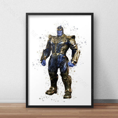 SuperVillain 'THANOS' Marvel Watercolour Splash Wall Art Print