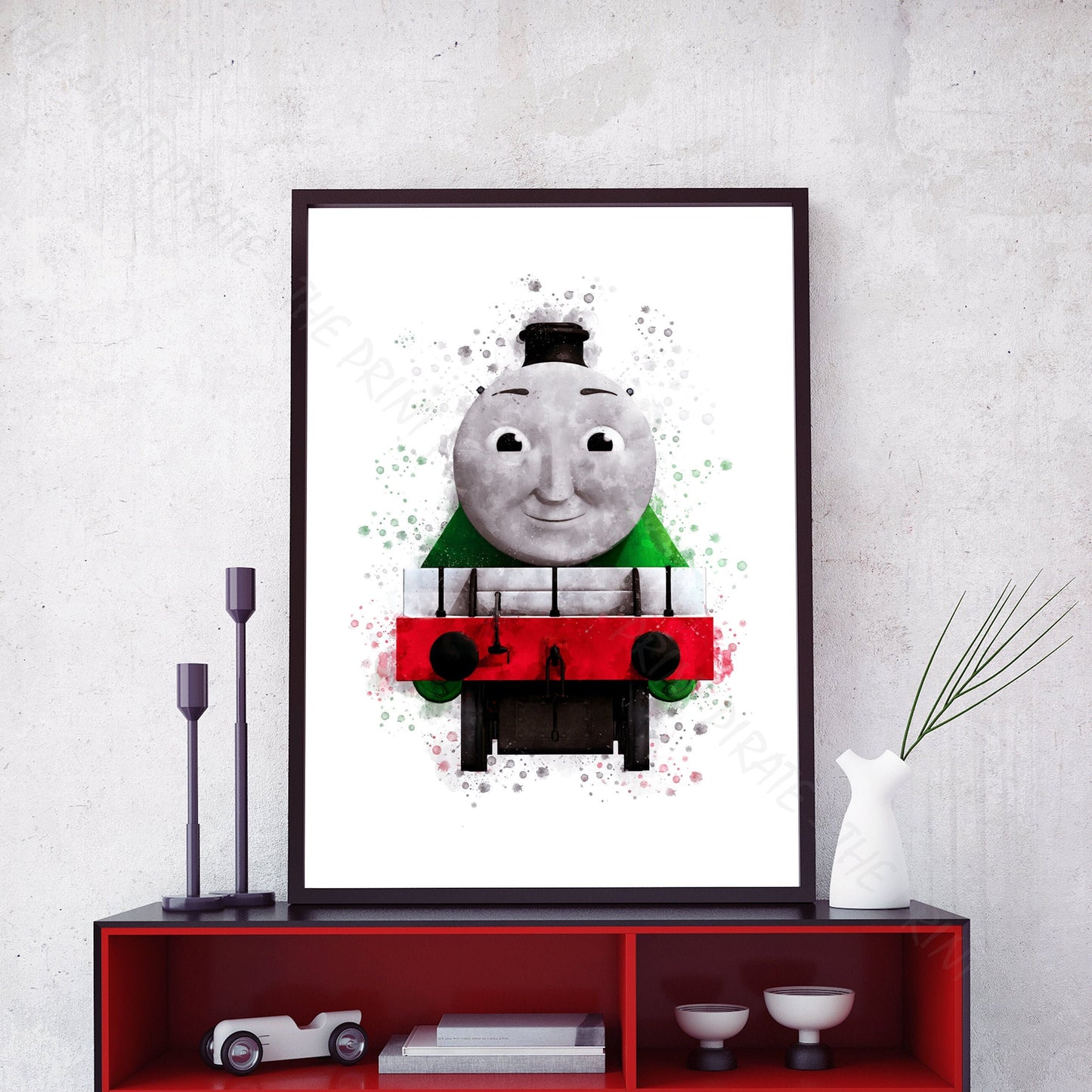 Thomas and Friends 'HENRY' Watercolour Splash Wall Art Print