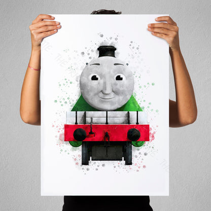 Thomas and Friends 'HENRY' Watercolour Splash Wall Art Print