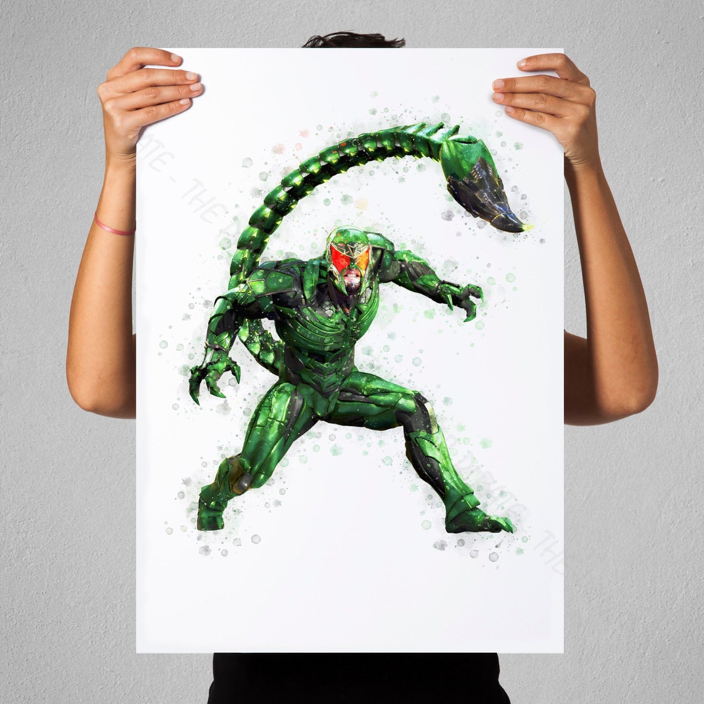 SuperVillain 'SCORPION' Marvel Watercolour Splash Wall Art Print