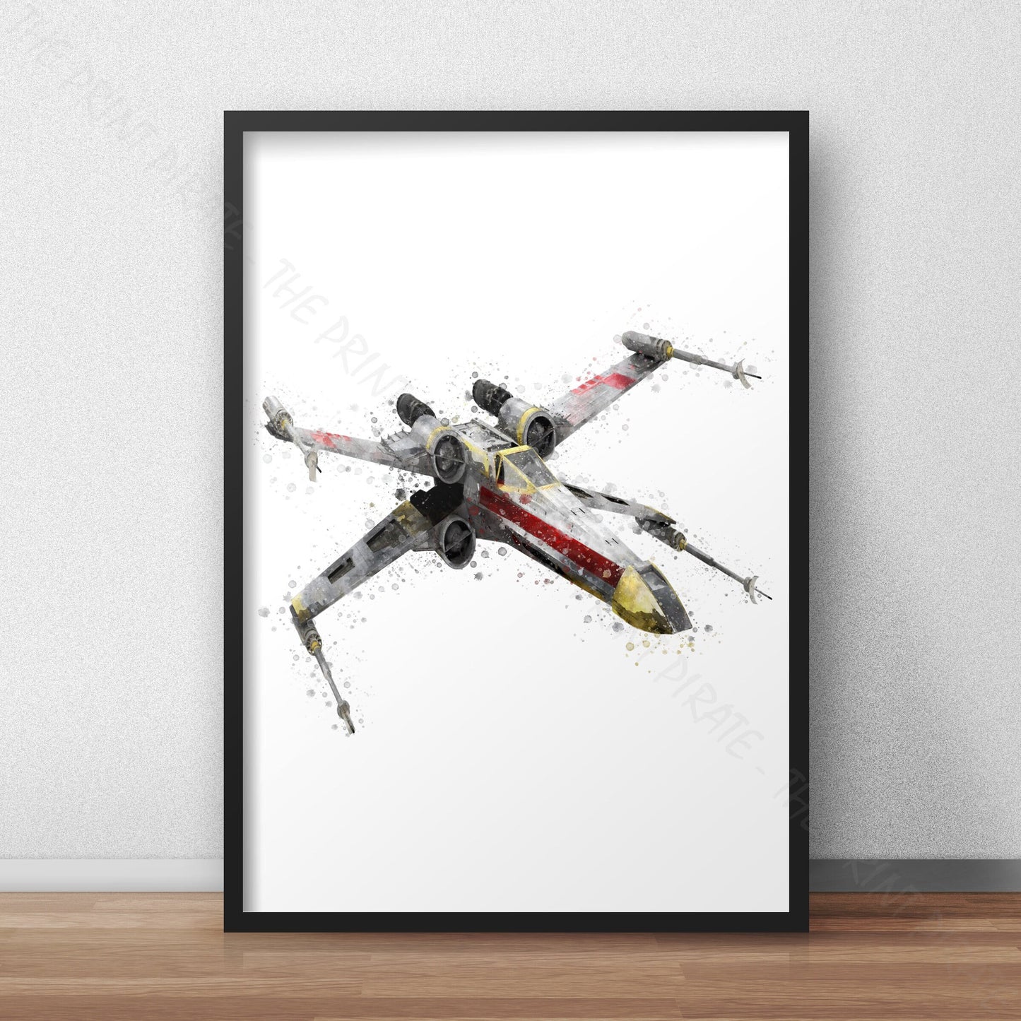 Star Wars 'X-WING' Watercolour Splash Wall Art Print