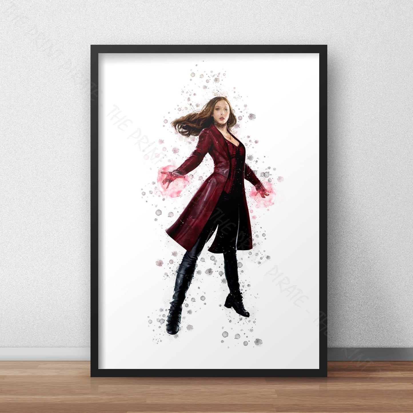 Superhero 'WANDA MAXIMOFF' Marvel Watercolour Splash Wall Art Print