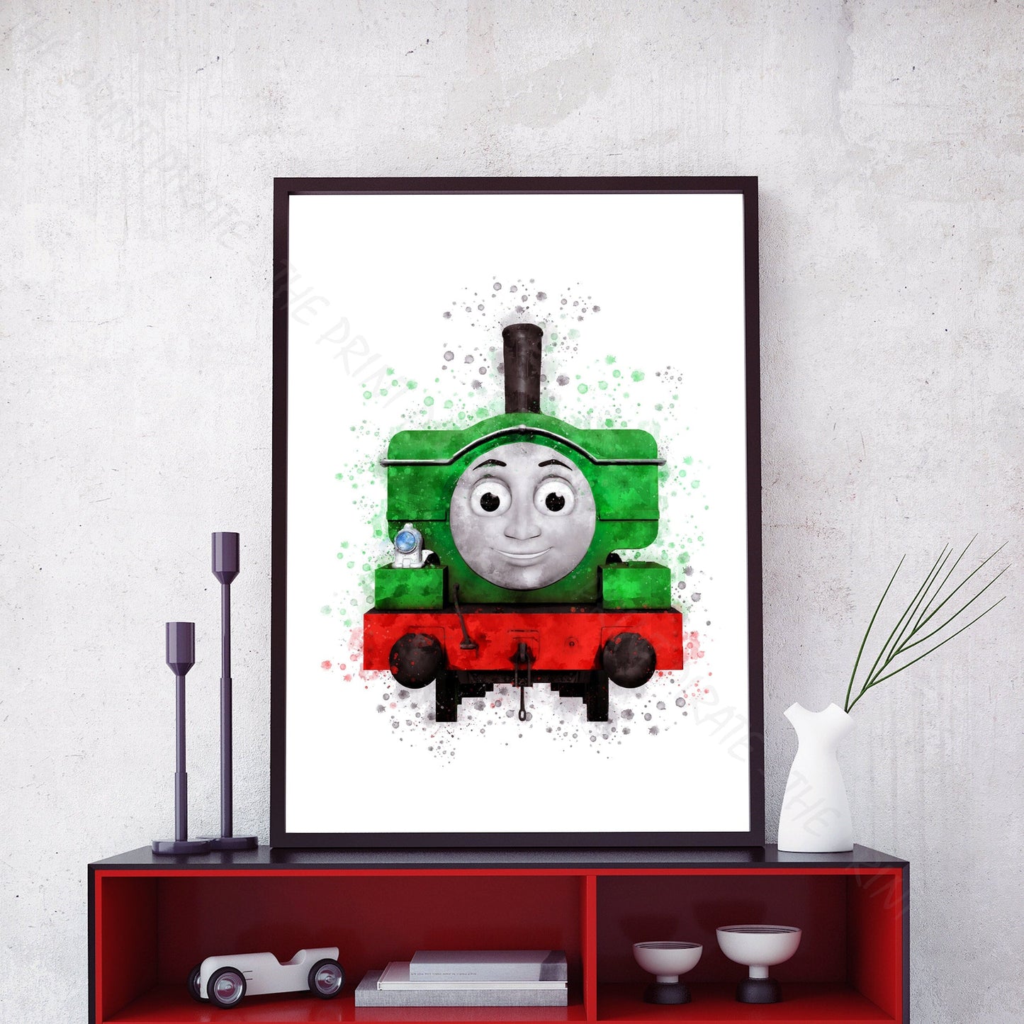 Thomas and Friends 'DUCK' Watercolour Splash Wall Art Print