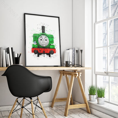 Thomas and Friends 'DUCK' Watercolour Splash Wall Art Print